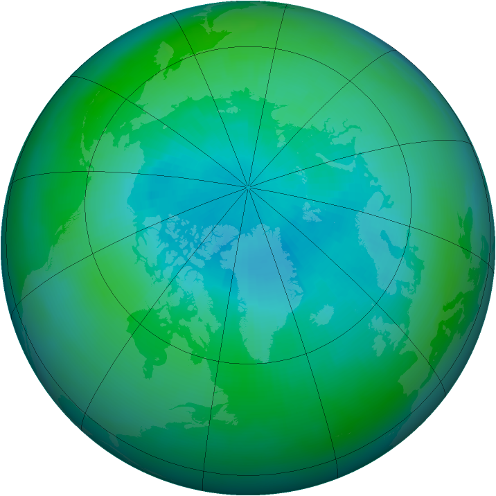 Arctic ozone map for September 2002